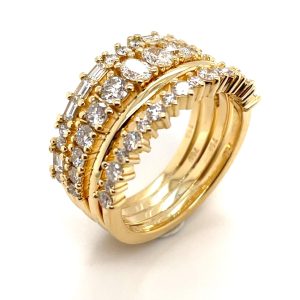 18ct yellow ring created with repurposed diamonds